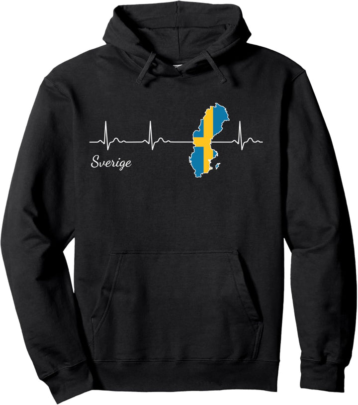 Sverige Herzschlag Ich Liebe Schweden Flagge Idee Pullover Hoodie
