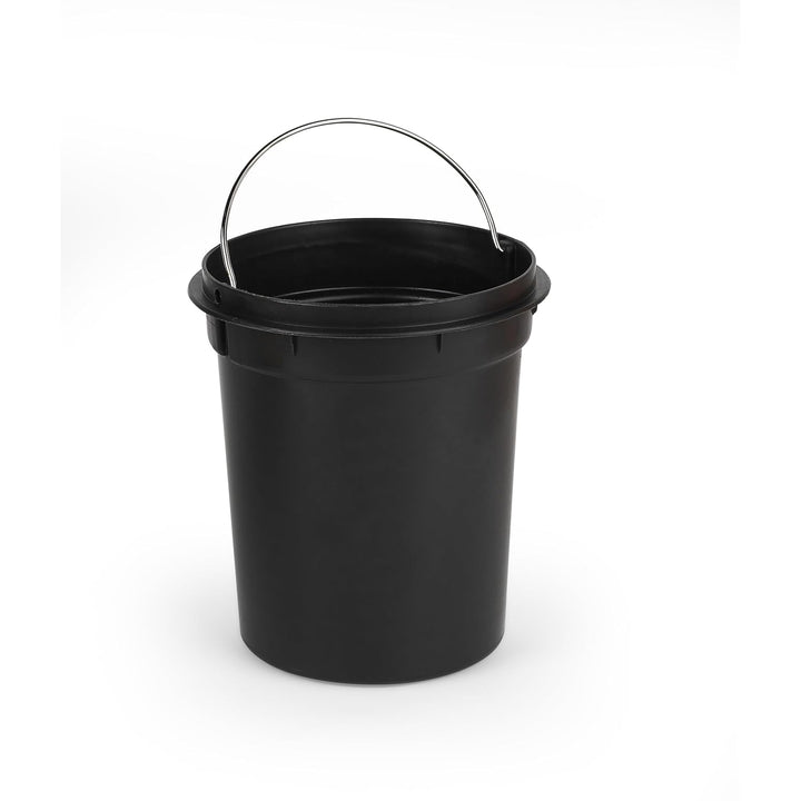 Beldray LA038098BLKFEU7 Badezimmer-Fusspedal-Mülleimer - Kleiner runder Edelstahl-Hygienemülleimer f