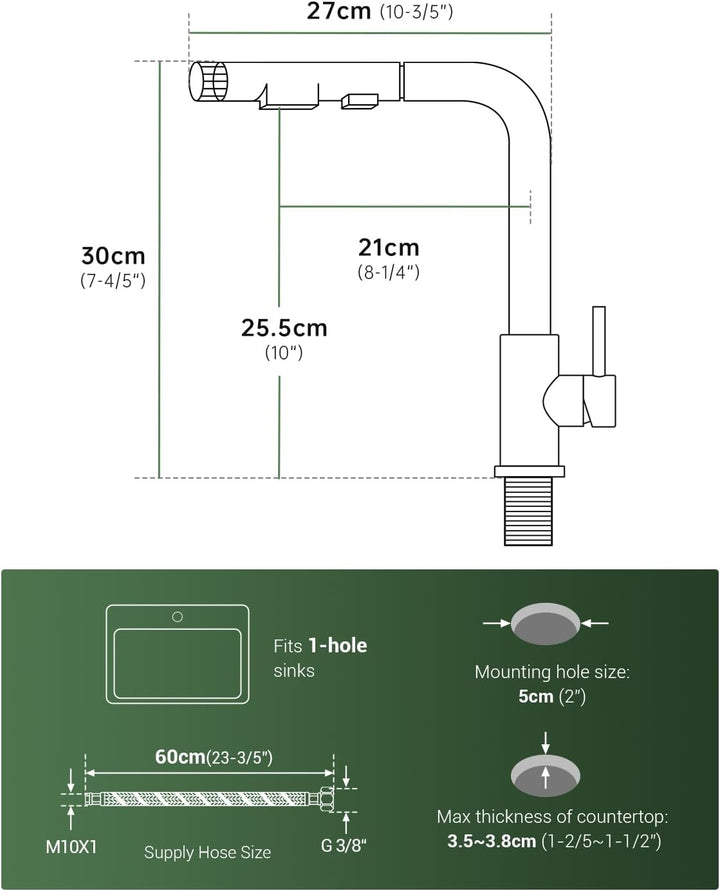 APPASO 3 wege wasserhahn küche, küchenarmatur mit ausziehbarer Brause und integriertem Wasserfilter,