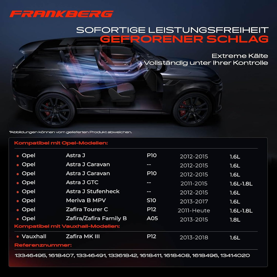 Frankberg Klimakompressor Kompatibel mit Astra J P10 2012-2015 Meriva B S10 2013-2017 Zafira Tourer