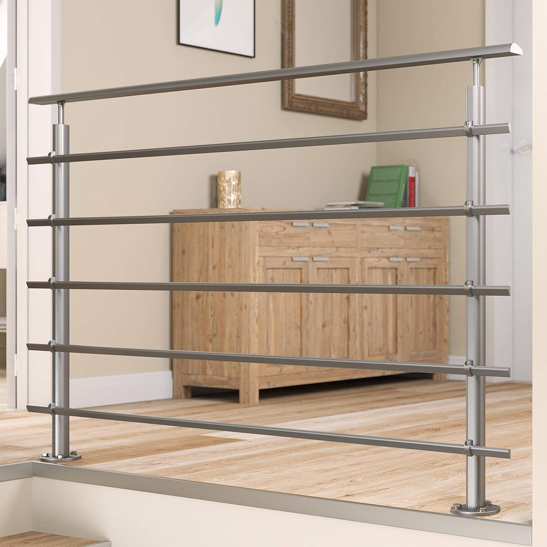 DOLLE Geländer aussen, 150 cm, Aluminium, Bodenmontage, Tropfendesign | Komplettes Bausatz-Set zur B