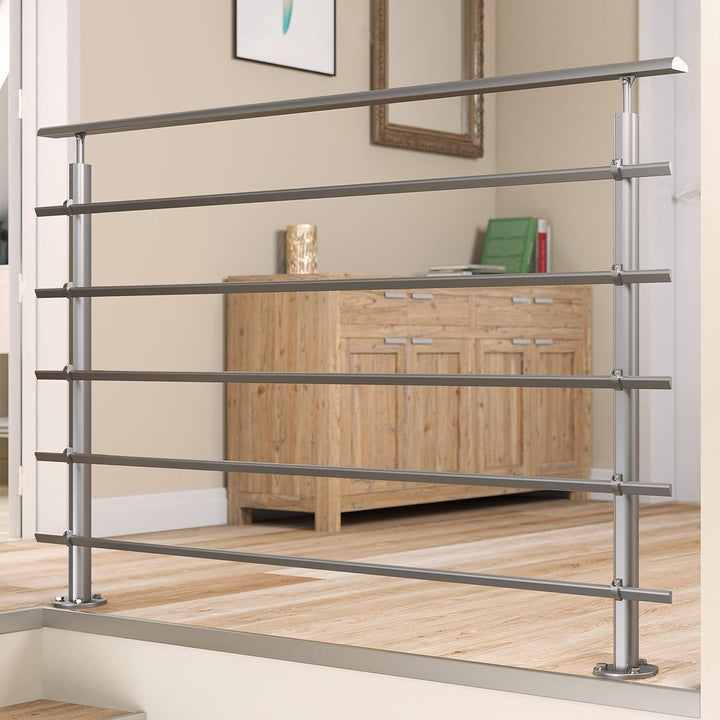 DOLLE Geländer aussen, 150 cm, Aluminium, Bodenmontage, Tropfendesign | Komplettes Bausatz-Set zur B