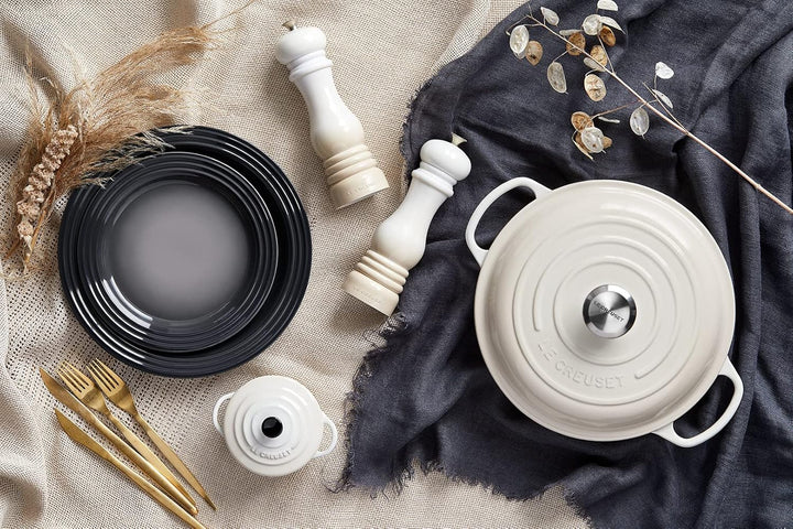 Le Creuset Pfeffermühle, ABS-Kunststoff, 6,2 x 6,2 x 20,8 cm, Keramik-Mahlwerk, Meringue, 4400121716