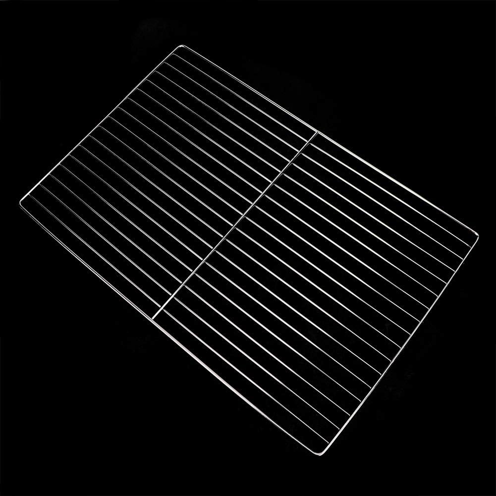 MAGT Grillrost Edelstahl, Silber Edelstahl Langlebiger Antihaft Grillgitter für Grossen Grillofen(30