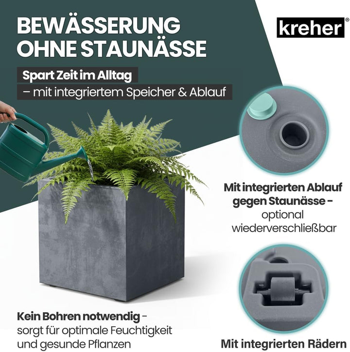 Kreher XL Pflanzkasten Millennium in verschiedenen Formaten und Farben. Tolle Naturstein Optik in Br