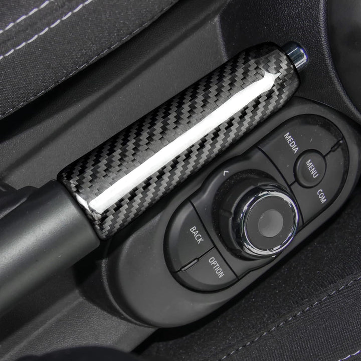 KUNGKIC Kohlefaser Auto Handbremse Griffe Abdeckung Innenverkleidung Handbremsgriffe Zubehör Dekorat