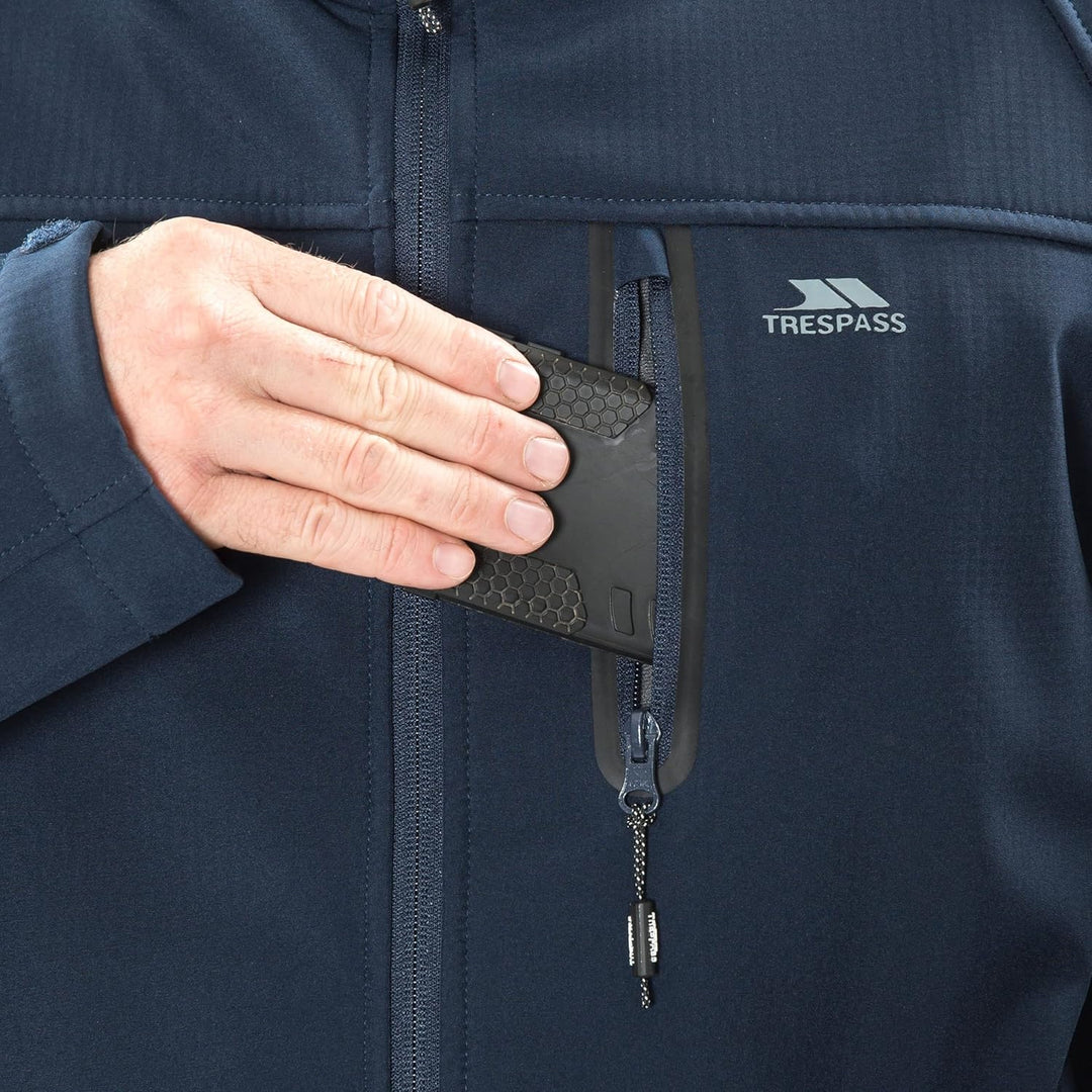 Trespass Herren Accelerator Ii Wasserdichte Softshelljacke Mit Abnehmbarer Kapuze (1er Pack) XXS Nav