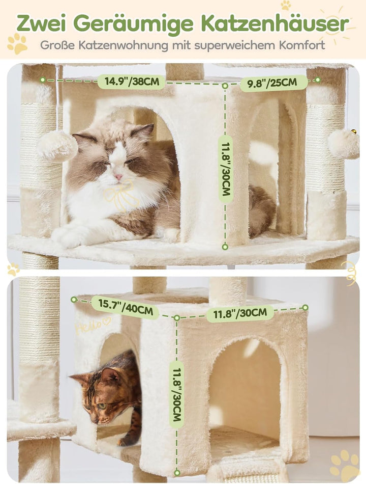 Taoqimiao 193cm Kratzbaum XXL, Grosser Katzenbaum Für Grosse Katzen, MS047M | 3 Grosse Plattform, Ka