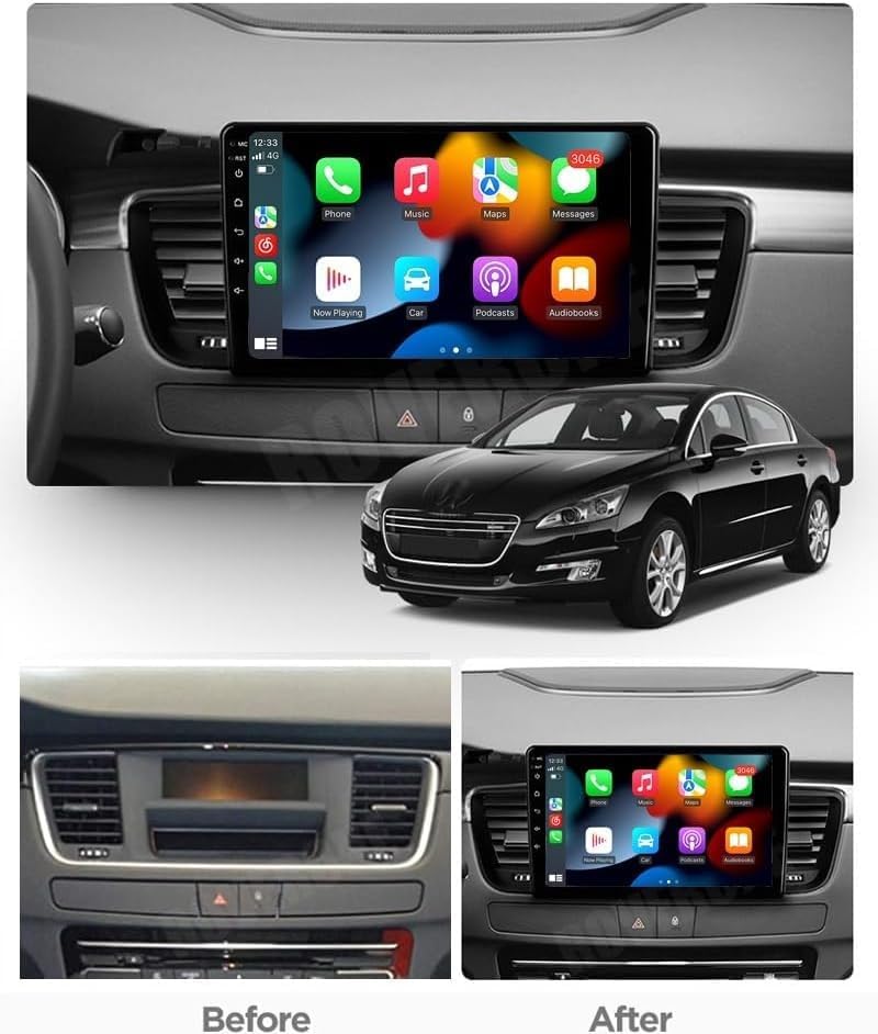 2+64GB Android Autoradio für Peugeot 508 2012-2016 Wireless Carplay Android Auto, 9'' IPS Touchscree