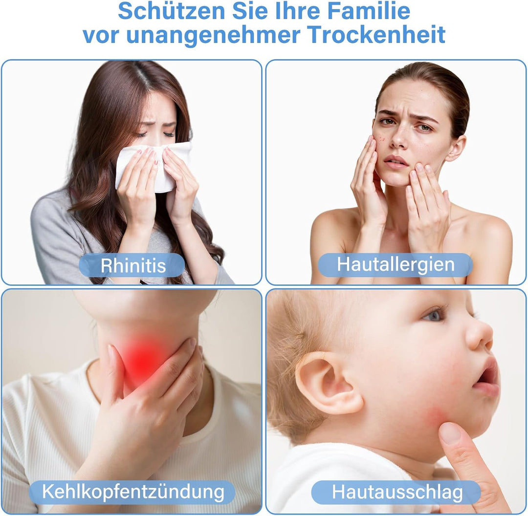 SZO Mini Luftbefeuchter Schlafzimmer mit Nachtlicht Air Humidifier Top-Befüllung 2 Sprühmodi Leise A