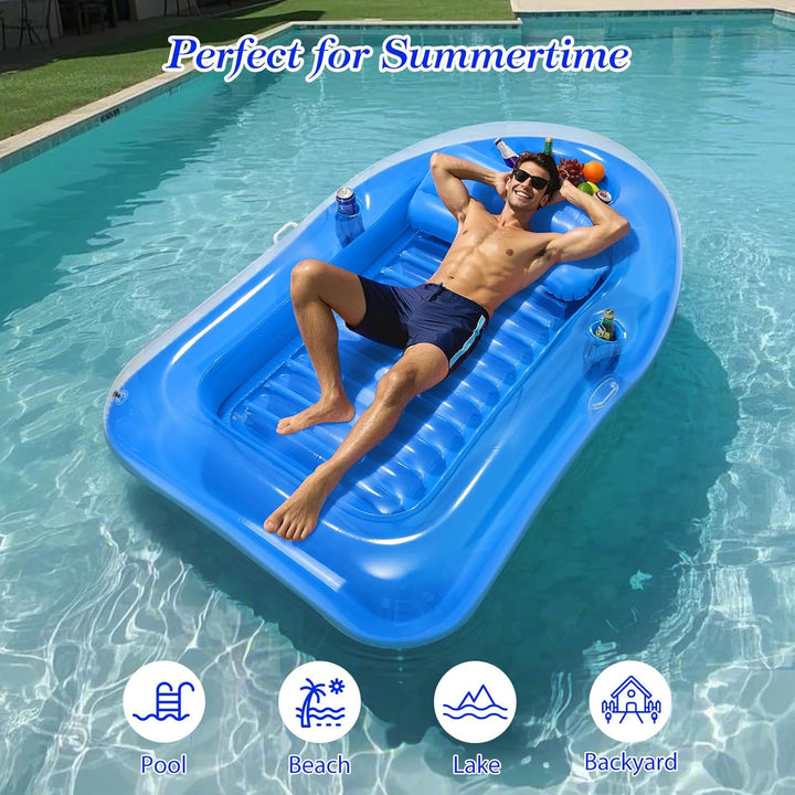 MoKo Tanning Pool Luftmatratze | Tannng Bed mit Getränkehalter, Loungesessel, Bräunungspool, Gross S