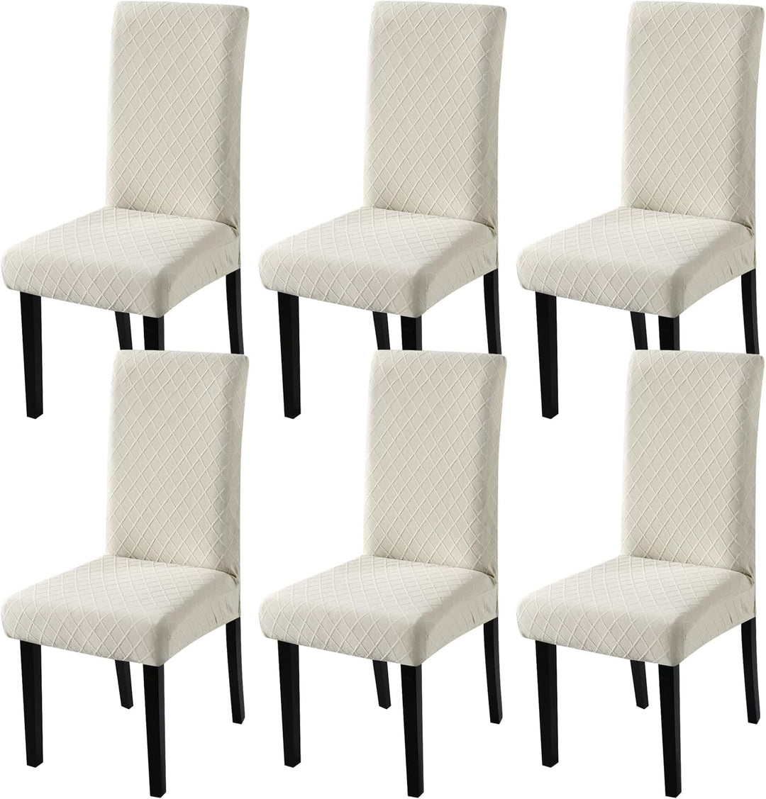 YISUN Universal Stretch Stuhlhussen 4er 6er Set Stuhlbezug für Stuhl Esszimmer (6er Set, Beige) Beig