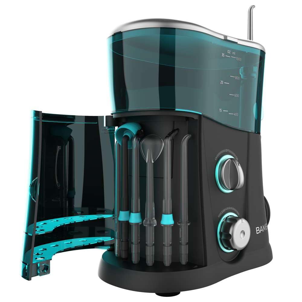 Cecotec Munddusche Bamba ToothCare 1200 Jet Pro. 7 Düsen, Bis zu 1250-1700 Impulse pro Minute, LED-A