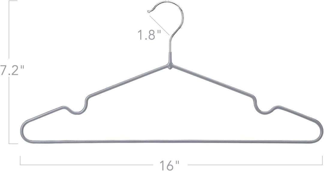 HOUSE DAY Kleiderbügel Metall Grau 40 Stück Kleiderbügel Grau Gummibeschichtet Metall Kleiderbügel R