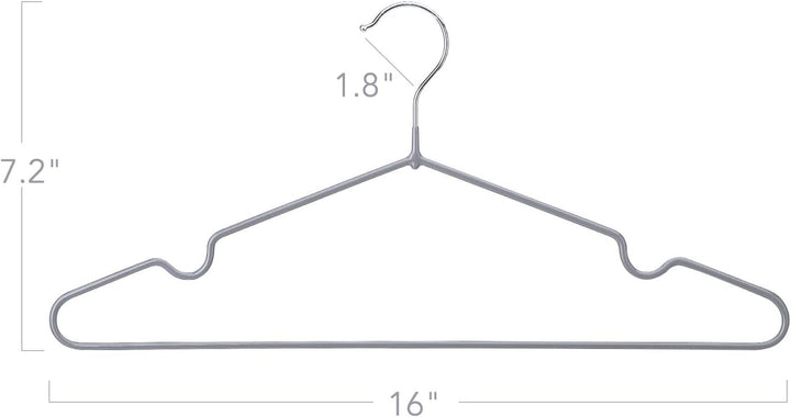 HOUSE DAY Kleiderbügel Metall Grau 40 Stück Kleiderbügel Grau Gummibeschichtet Metall Kleiderbügel R