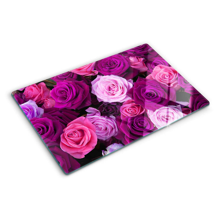 Glasschneidebrett 80x52 cm Plastikfrei Lebensmittelecht Dekorativ Dünn Glasplatte Antibakteriell Geh