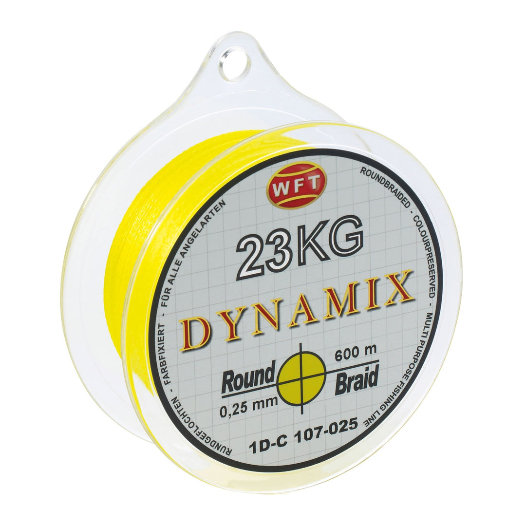 WFT Round Dynamix 600m geflochtene Angelschnur Gelb 0.25mm, Gelb 0.25mm