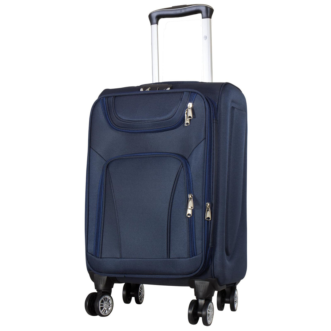 Trendyshop365 Weichgepäck Handgepäck Koffer Maribor 58cm 43 Liter 4 Rollen Zahlenschloss Blau Handge