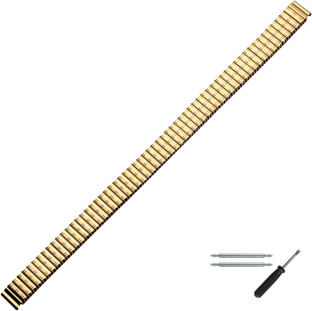 MARBURGER Uhrenarmband 10mm Edelstahl Gold XL - Werkzeug Montage Set 82501330020