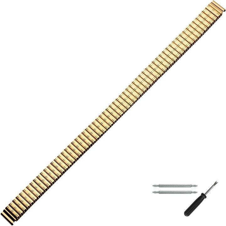 MARBURGER Uhrenarmband 10mm Edelstahl Gold XL - Werkzeug Montage Set 82501330020
