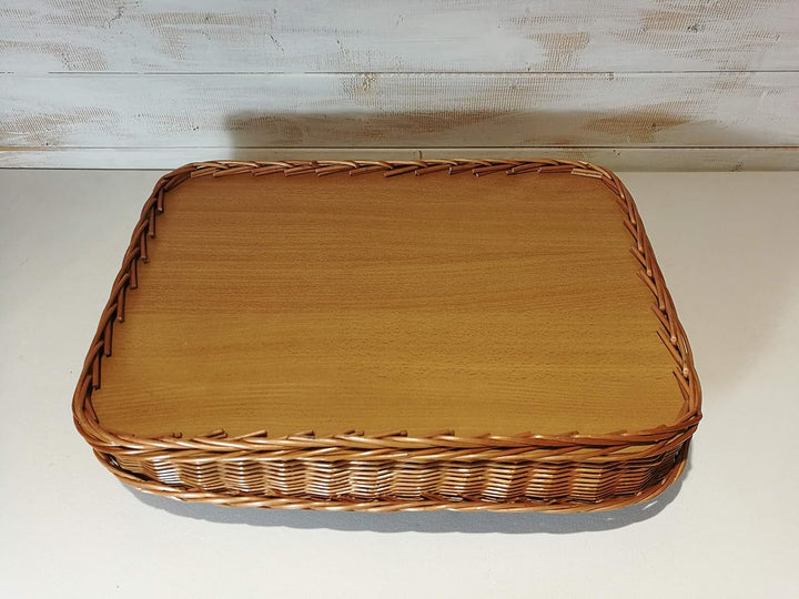 Weidentablett Frühstückstablett Serviertablett 54 cm Tablett Korb Weide