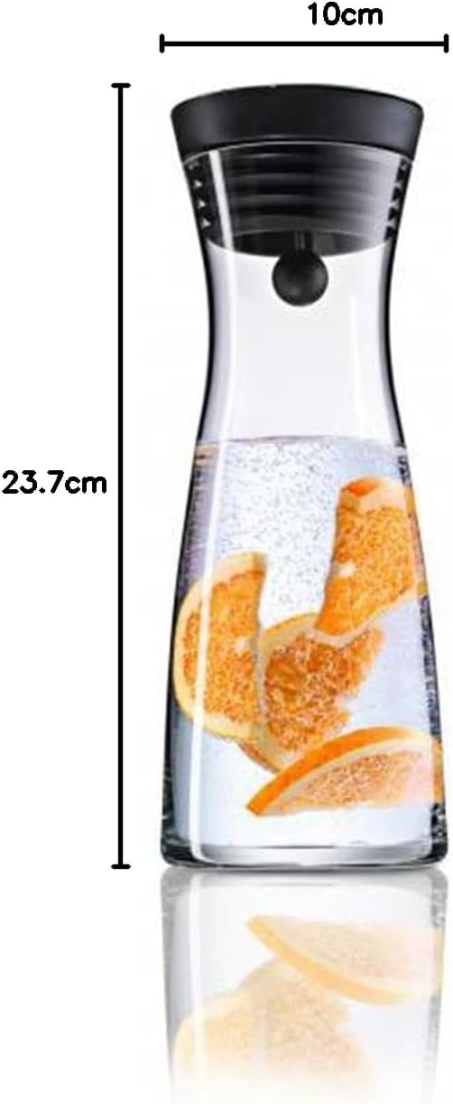 WMF Basic Wasserkaraffe 0,75l Höhe 23,7cm Glaskaraffe Karaffe CloseUp-Verschluss schwarz Glas Cromar