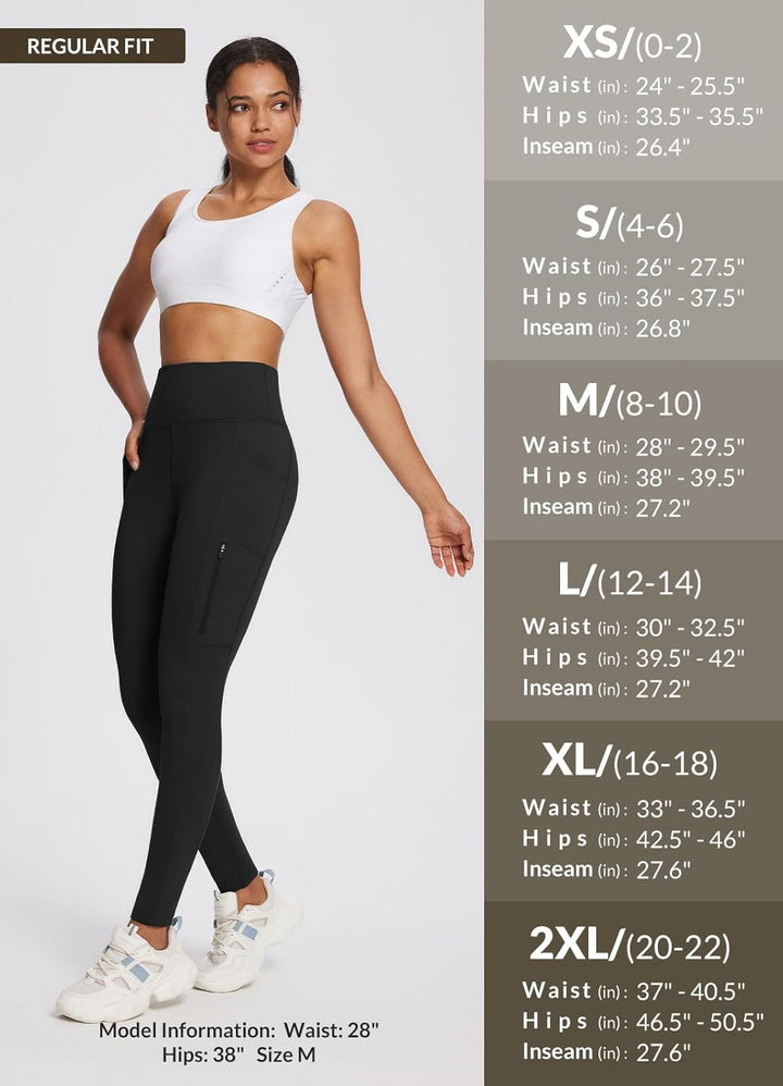 baleaf Damen Fleece gefütterte Leggings Wasserabweisend Hohe Taille Wanderleggings Thermo Leggings F