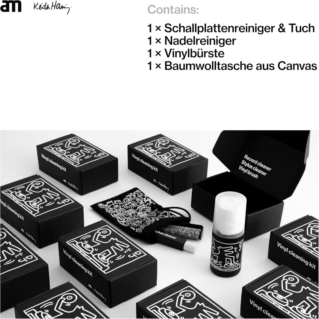 AM Clean Sound Schallplatten Reinigung und Pflege Kit (Keith Haring Edition) - Vinyl LP Platten Rein