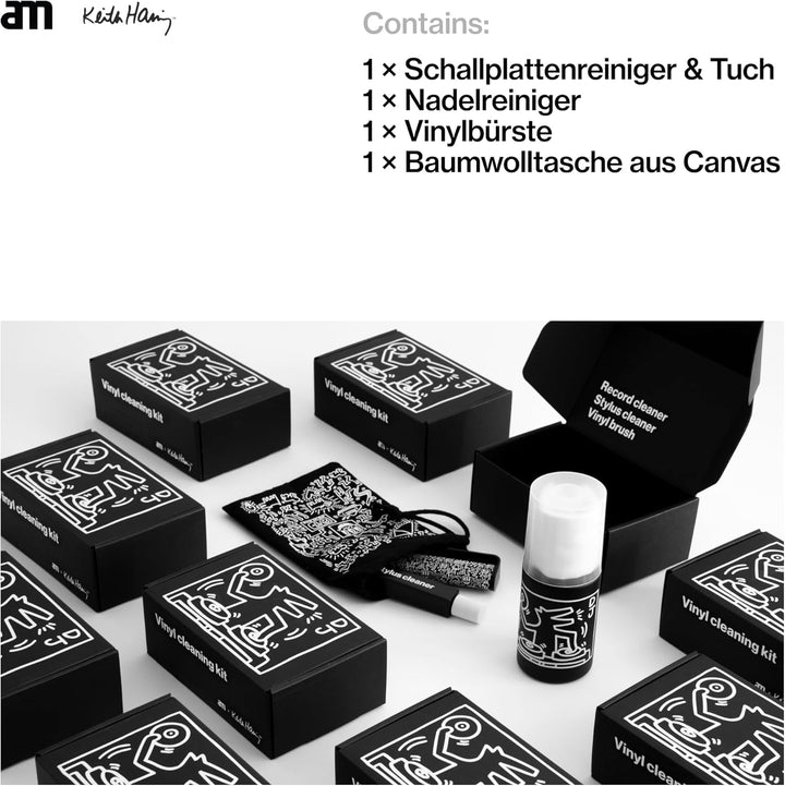 AM Clean Sound Schallplatten Reinigung und Pflege Kit (Keith Haring Edition) - Vinyl LP Platten Rein
