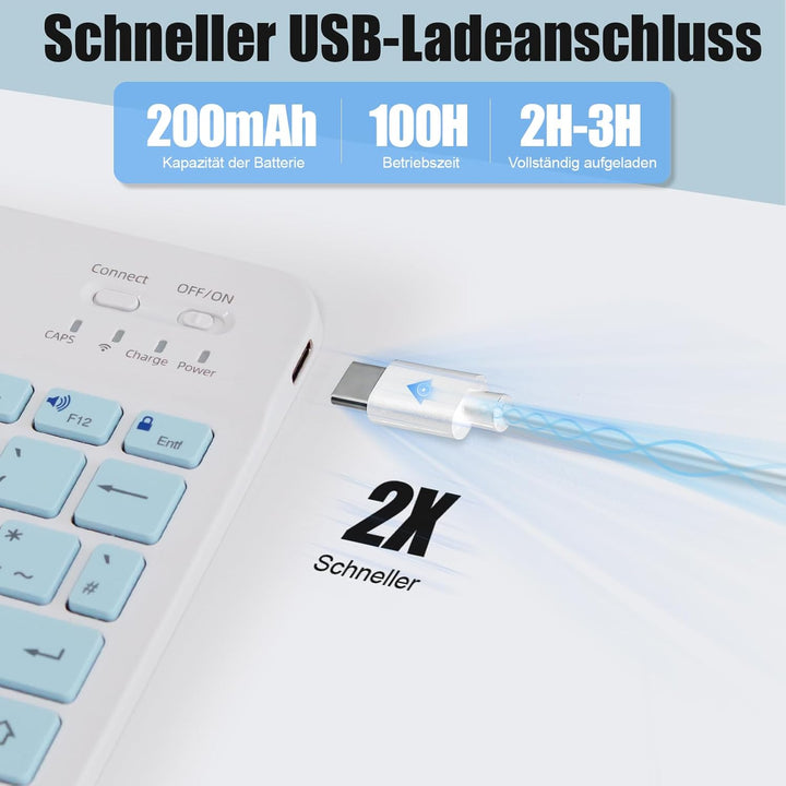 Hülle mit Tastatur für Lenovo Tab P11 (2nd Gen) 11.5 Zoll TB350FU/TB350XU - (Deutsches) Hülle mit Ta