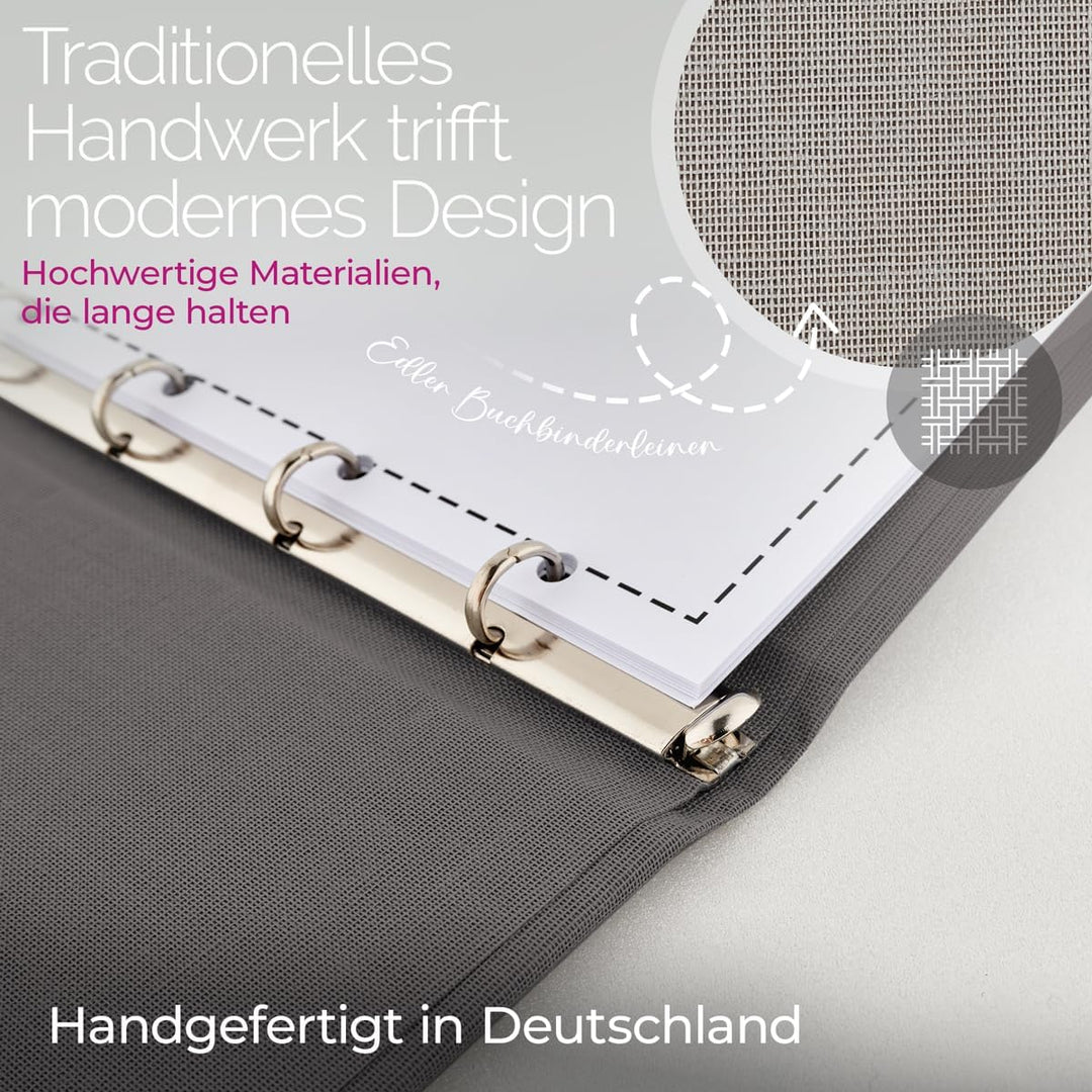 Hochzeitideal Stammbuch der Familie DIN A5 'Alan' Leinen (Grau), Grau