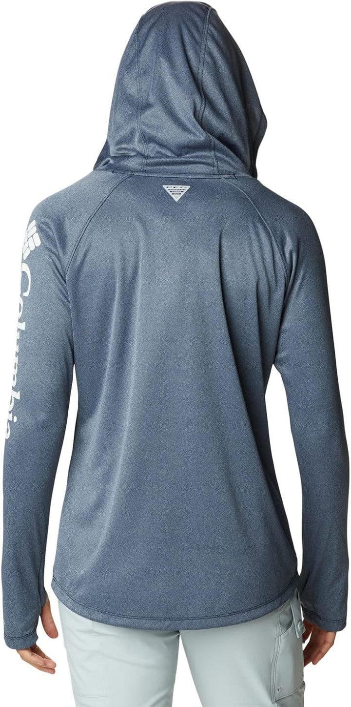 Columbia Damen Tidal Tee Heather Hoodie Kapuzen-Sweatshirt 2X Collegiate Navy Heather/White Logo, 2X