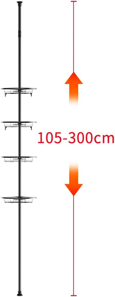 Duschregal Teleskop Ohne Bohren mit 3/4 Duschkorb Ecke Rutschfestes Stabiles Badezimmer Regal Aus Me