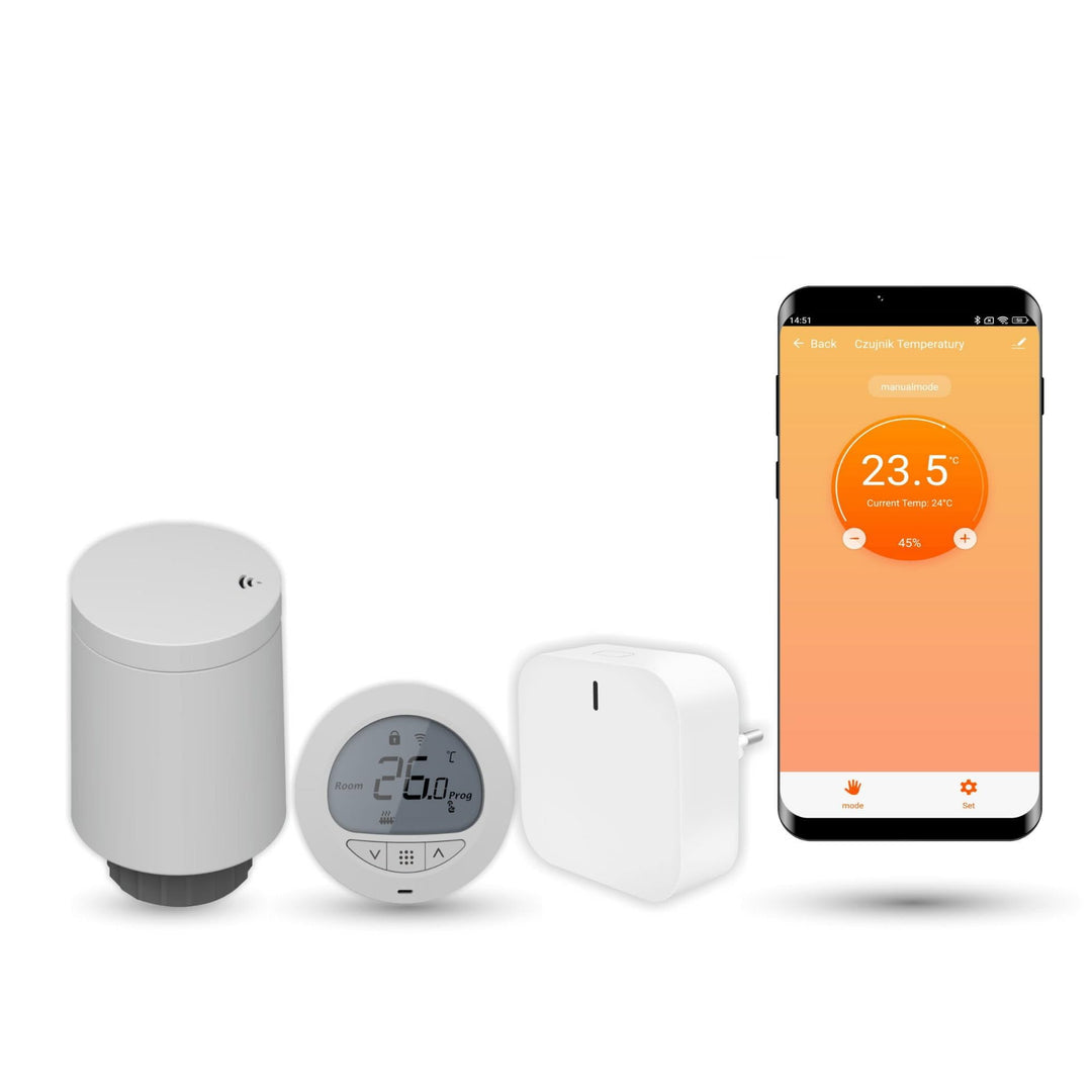 Automat-on Set für Fussbodenheizung mit Smart Heizkörperthermostat, Thermostat Fussbodenheizung und