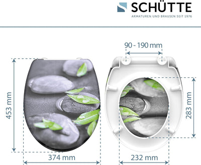 Schütte WC-Sitz STONES mit Absenkautomatik, Toilettendeckel mit Motiv und Schnellverschluss für die