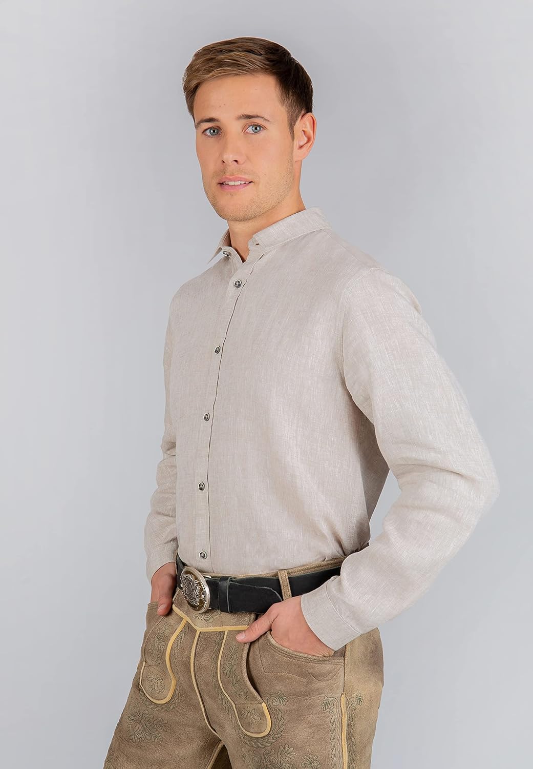Bergfeuer Herren Moses Trachtenhemd L Nuss, L Nuss
