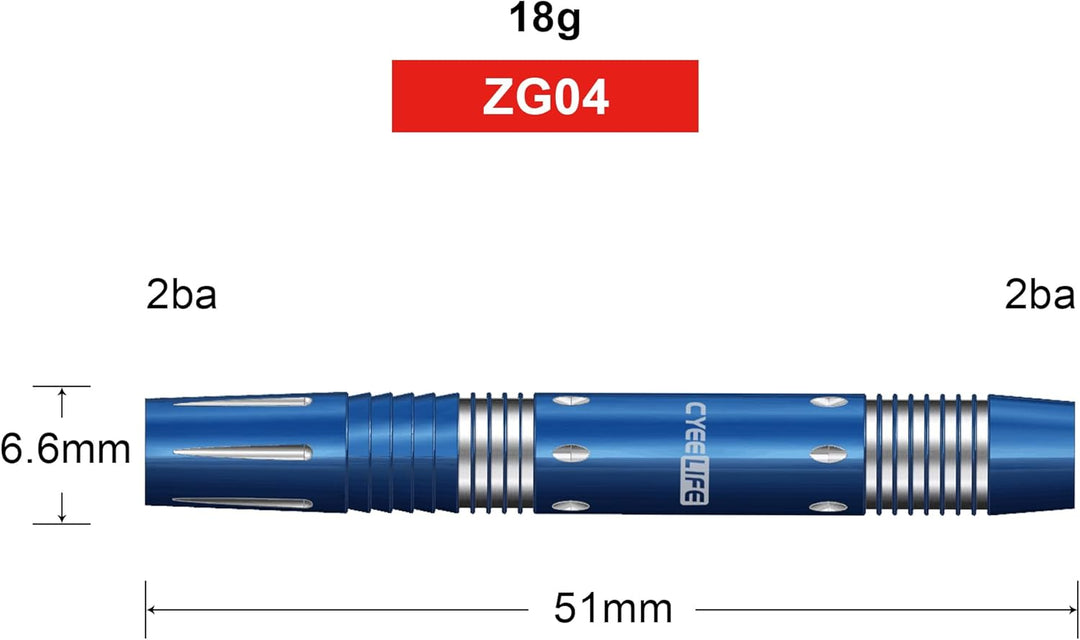 CyeeLife 3 Stück 90% Wolfram Dartfässer Softtip, gebogen 2BA-Gewinde, Verschiedene Gewichte 15g 16g