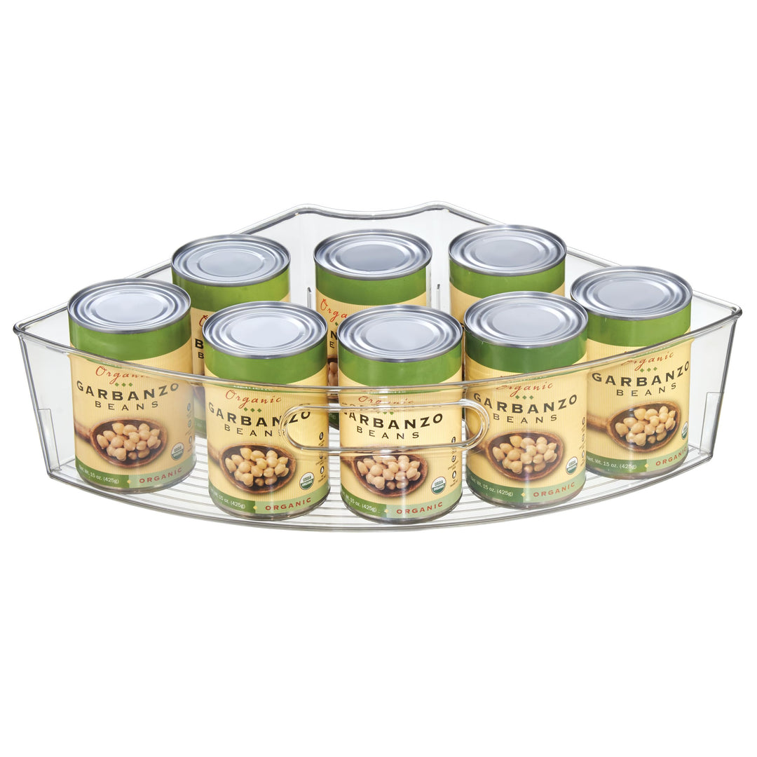 iDesign 62630EU Lazy Susan Schrank-Behälter 1/4, Durchsichtig, Farblos, Farblos