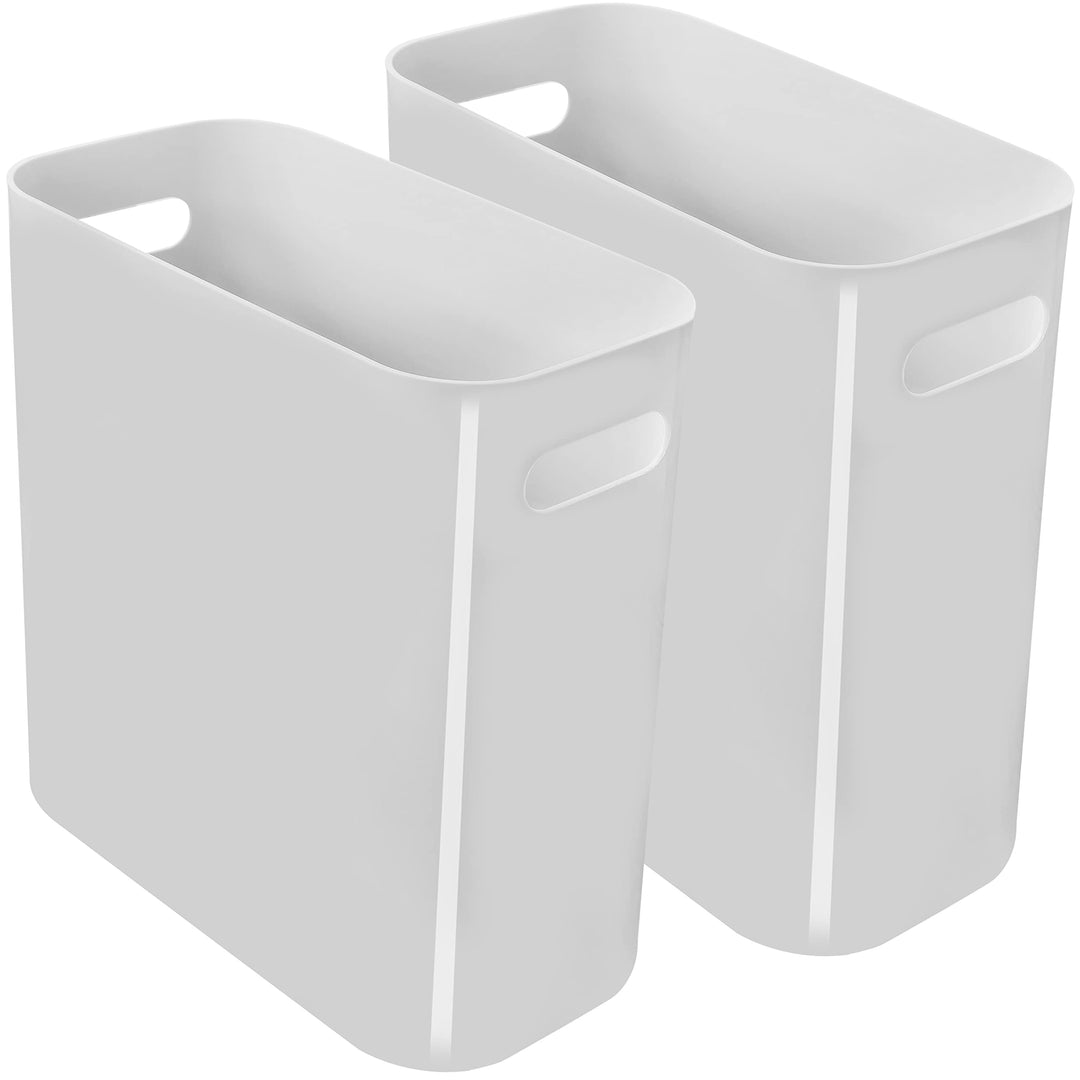 Youngever 2er Pack Schmaler Mülleimer, 10L Kunststoff Müllbehälter, Mülleimer mit Griffen für Heimbü