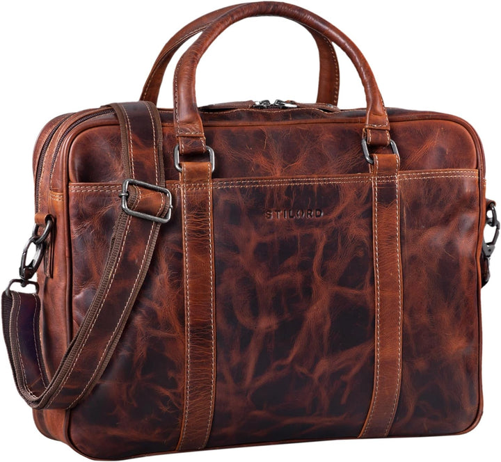 STILORD 'Dante' Business-Tasche Leder gross elegante Aktentasche Umhängetasche Laptoptasche 15.6 Zol