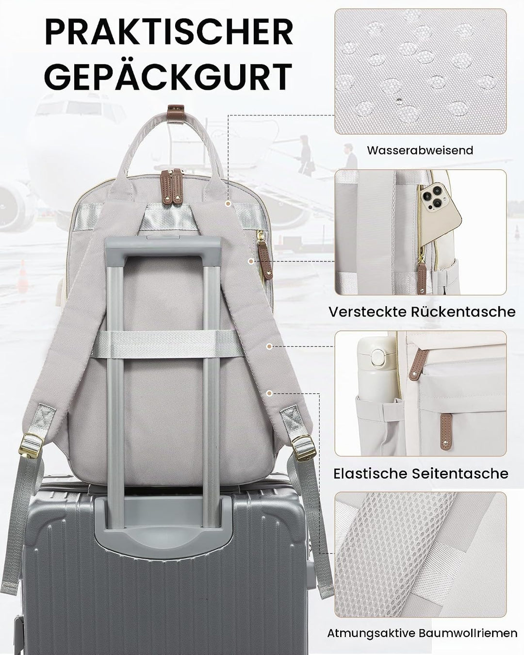 LOVEVOOK Laptop Rucksack Wasserdicht, Reiserucksack Arbeitstasche Damen Schulrucksack Mädchen Teenag