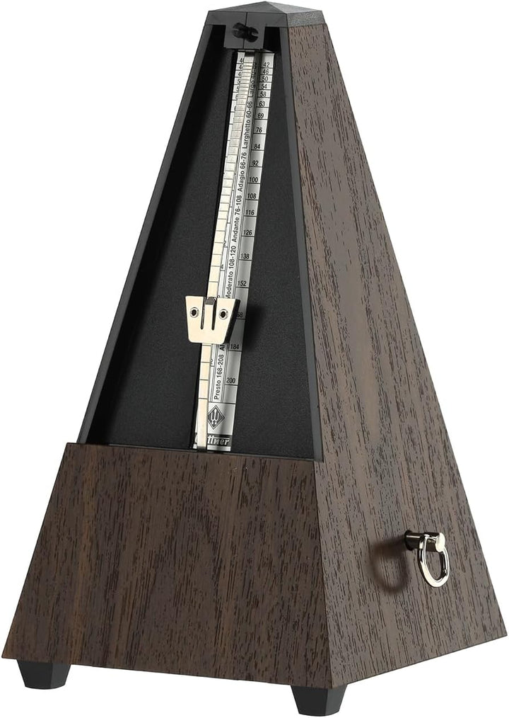 Wittner Metronom 804K Kunststoffgehäuse ohne Glocke Taktell Pyramidenform Nussbaum-Maserung, Nussbau