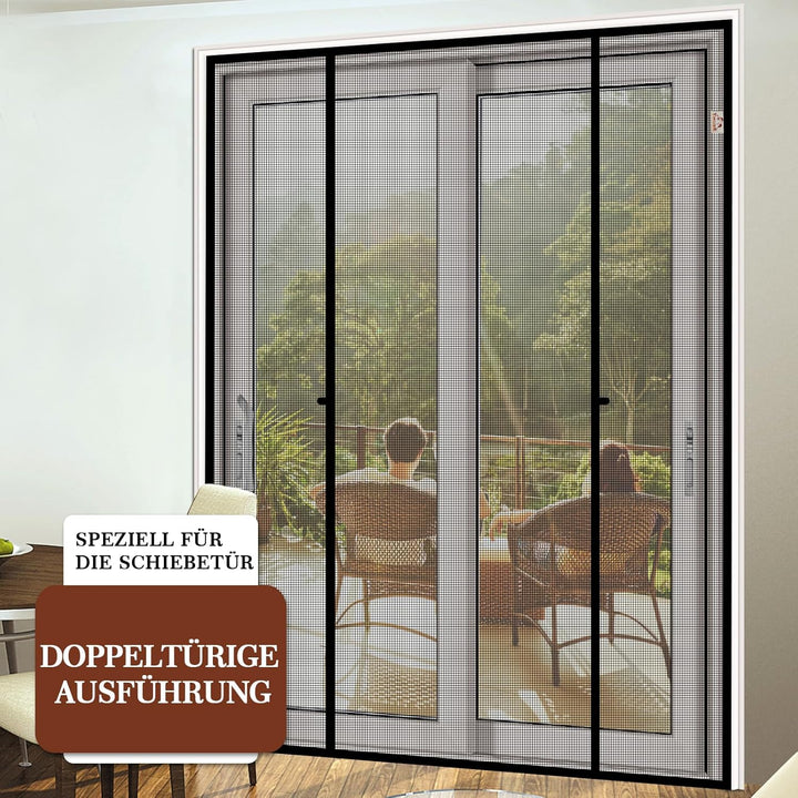Yotache Fliegengitter Tür, Magnetvorhang Doppeltür 158x206cm Mückenschutz Ideal für die Schiebetür B