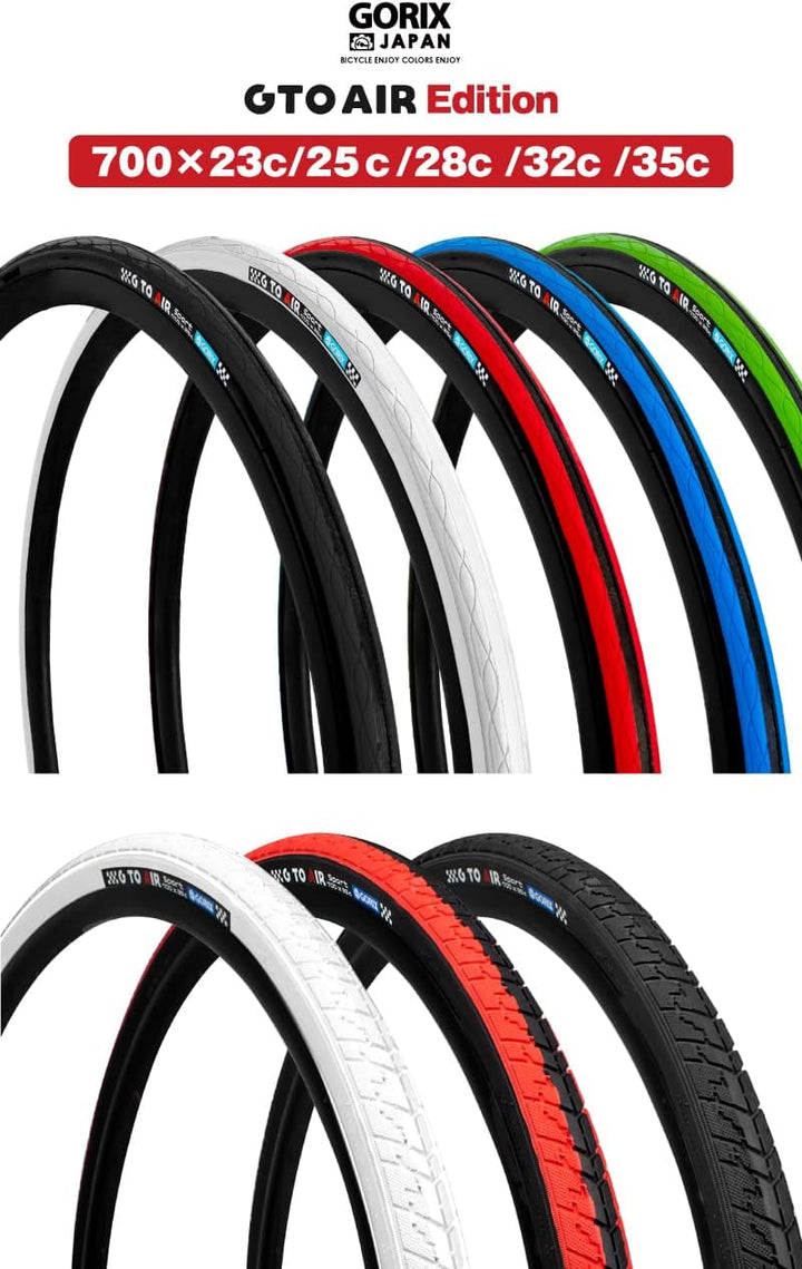 GORIX Rennradreifen 700×23C 25C 28C 32c 35c Fahrrad (Gtoair) 700×23c All White(1 Tire), 700×23c All