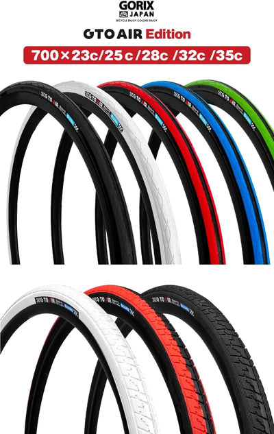 GORIX Rennradreifen 700×23C 25C 28C 32c 35c Fahrrad (Gtoair) 700×28c All Black(1 Tire), 700×28c All
