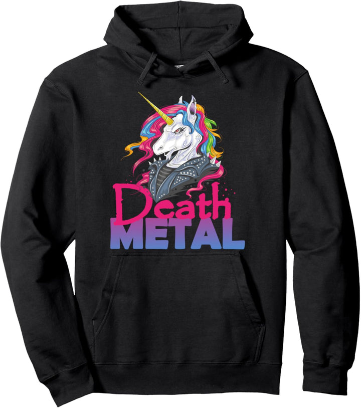 Lustiges Heavy Metal Einhorn Punk Unicorn Festival Pullover Hoodie