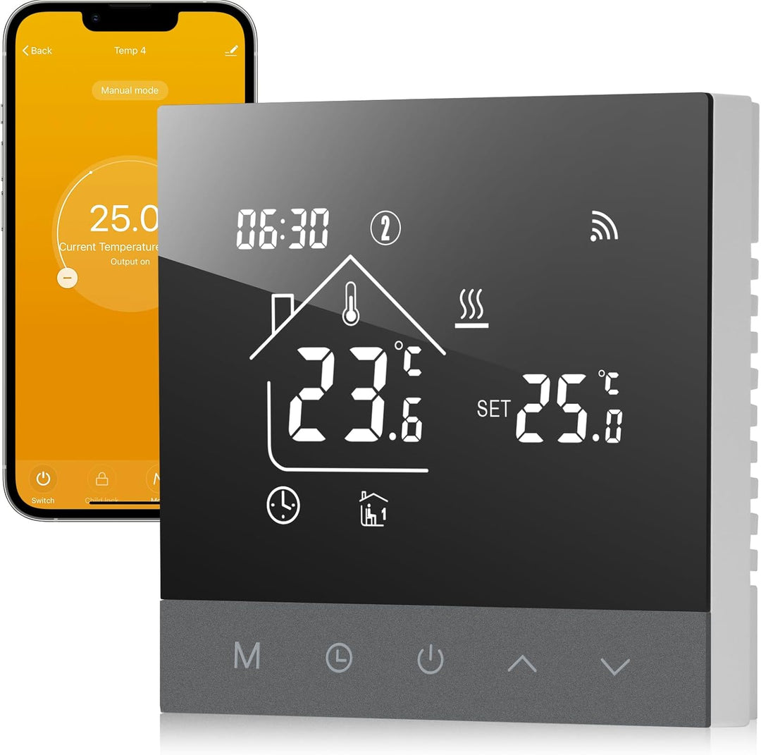 Beok Fussbodenheizung Thermostat Digital, WiFi Wasser Fussbodenheizung Smart Raumthermostat Programm