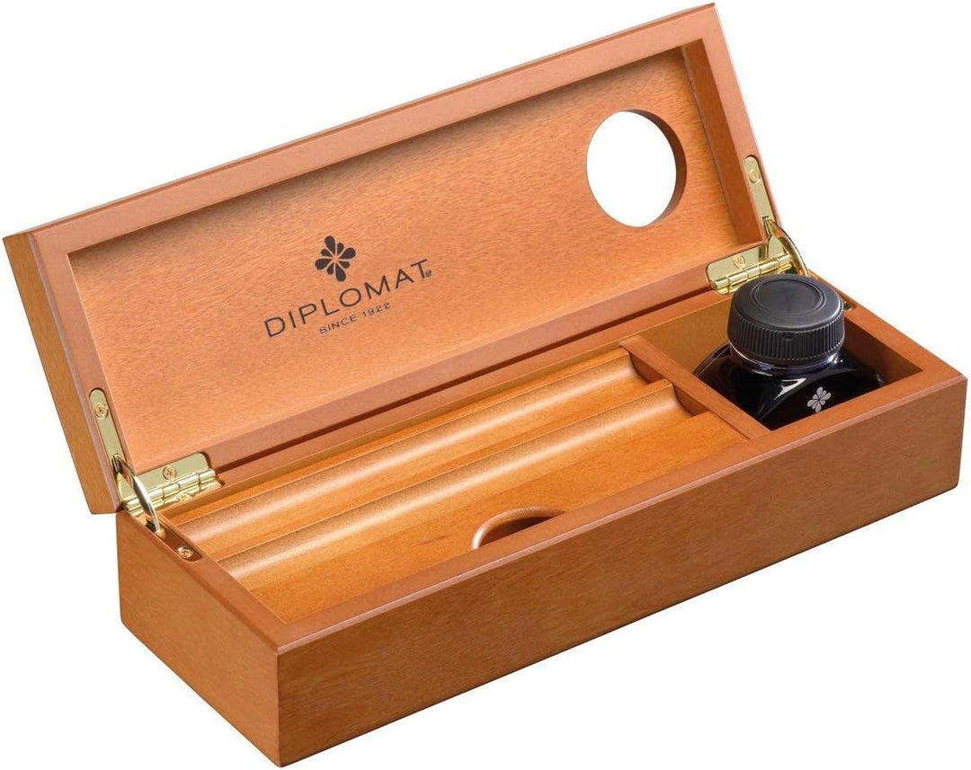 Diplomat D10276954 Edelholzkassette Kirsche mit Tintenglas Edelholzkassette Kirsche