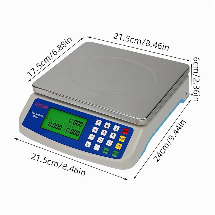 Digitale Küchenwaage 30 kg, Edelstahl Obstwaage mit LCD Display und Tara Funktion, Waage digital mit