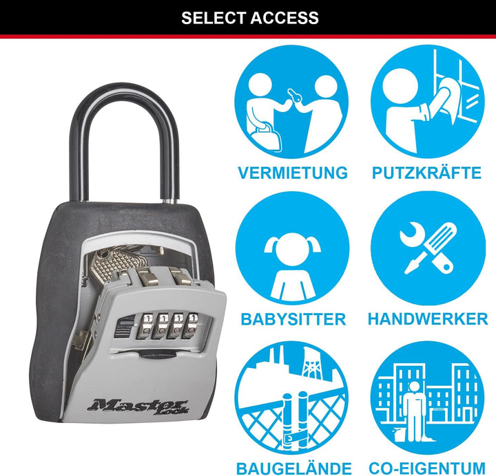 Master Lock Schlüsseltresor, mit Bügel, Aussen, 15.7 x 9 x 4 cm, Schlüsselsafe Medium - mit Bügel, M